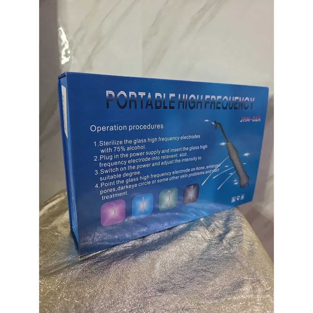 Portable High Frequency Skin Care Therapy Wand Machine Handheld Acne Treatment